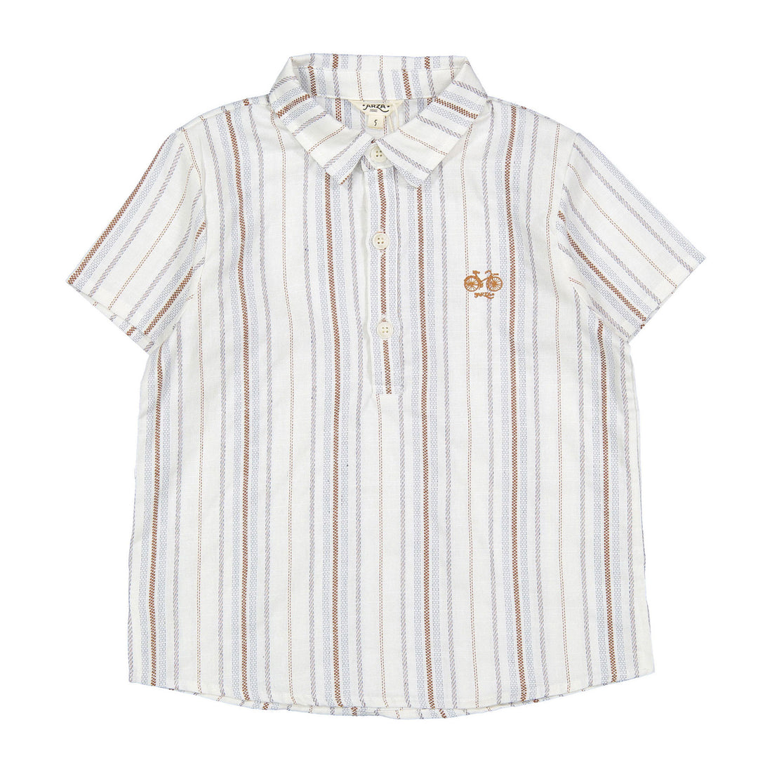 Arza Brown Stripe Collar Tunic