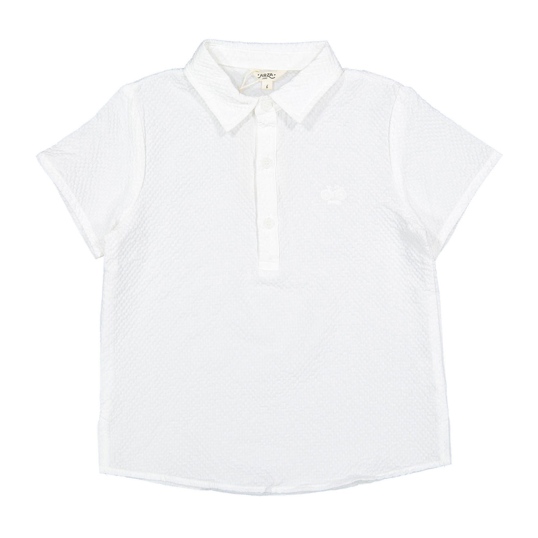 Arza White Textured Collar Tunic