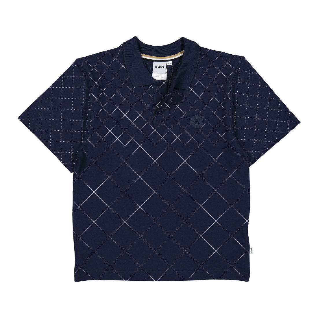 Hugo Boss Navy Double B Embroidered Polo