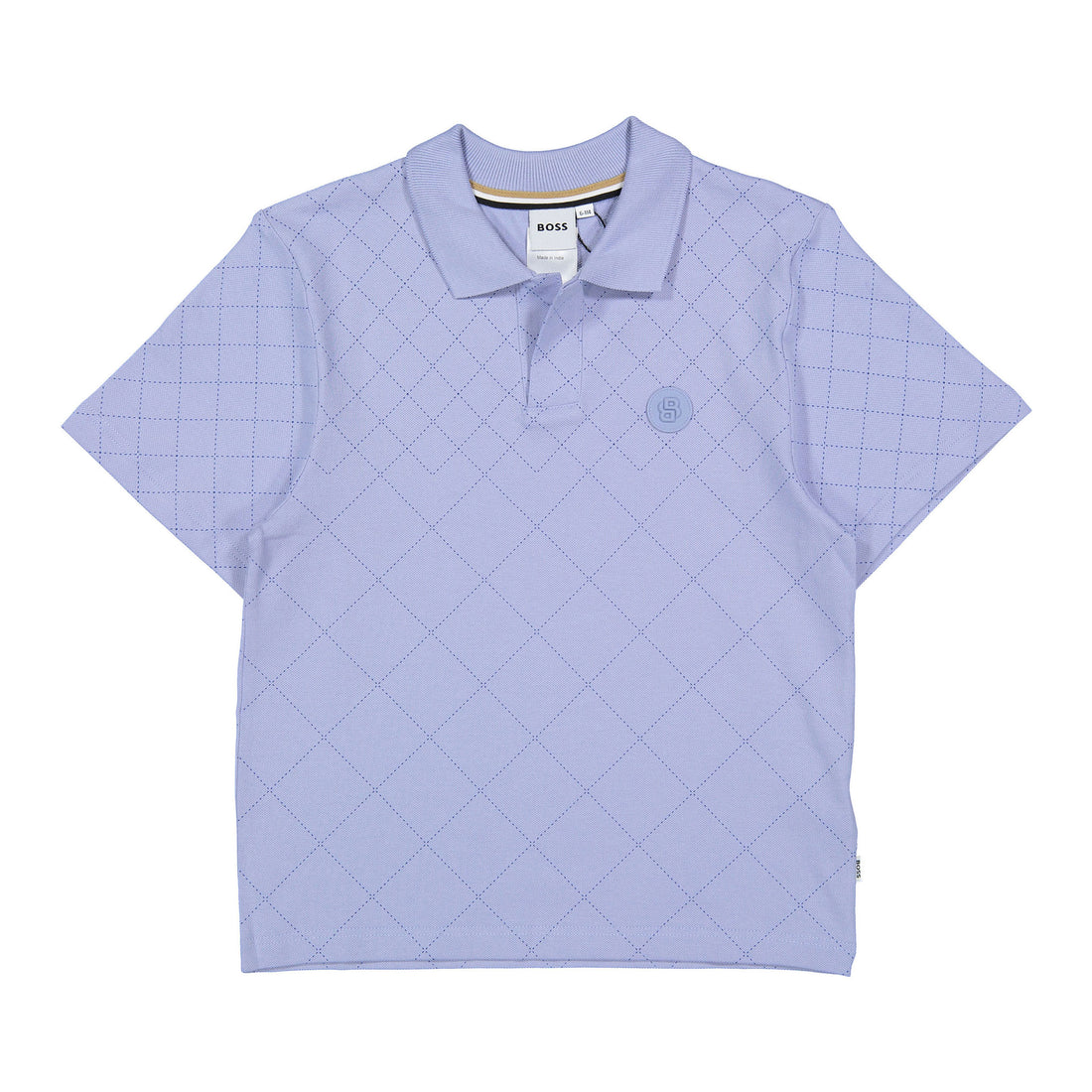 Hugo Boss Light Blue Double B Embroidered Polo