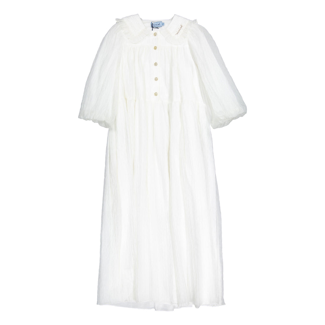 Mimisol Cream Embossed Maxi Dress