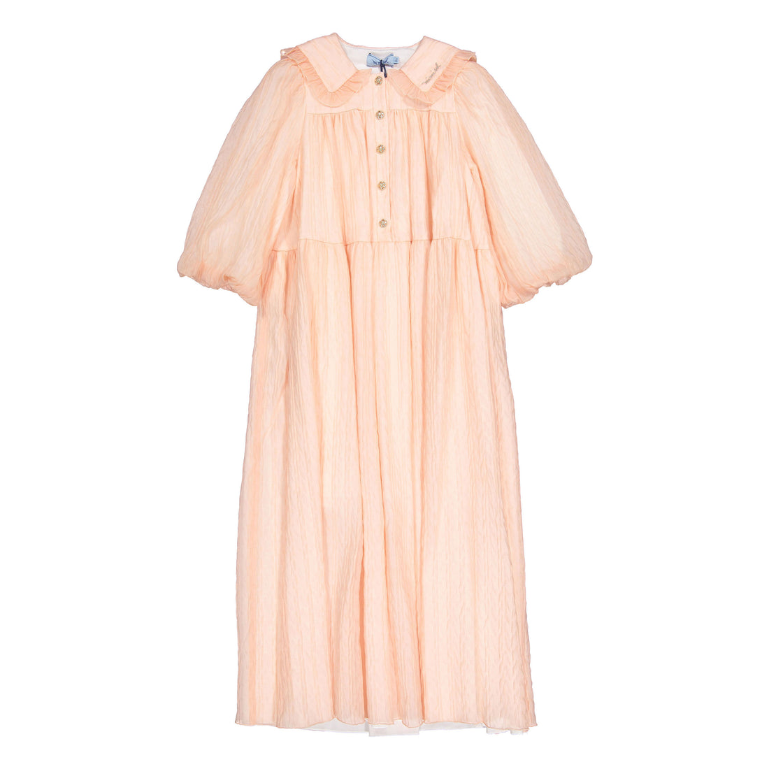 Mimisol Salmon Embossed Maxi Dress
