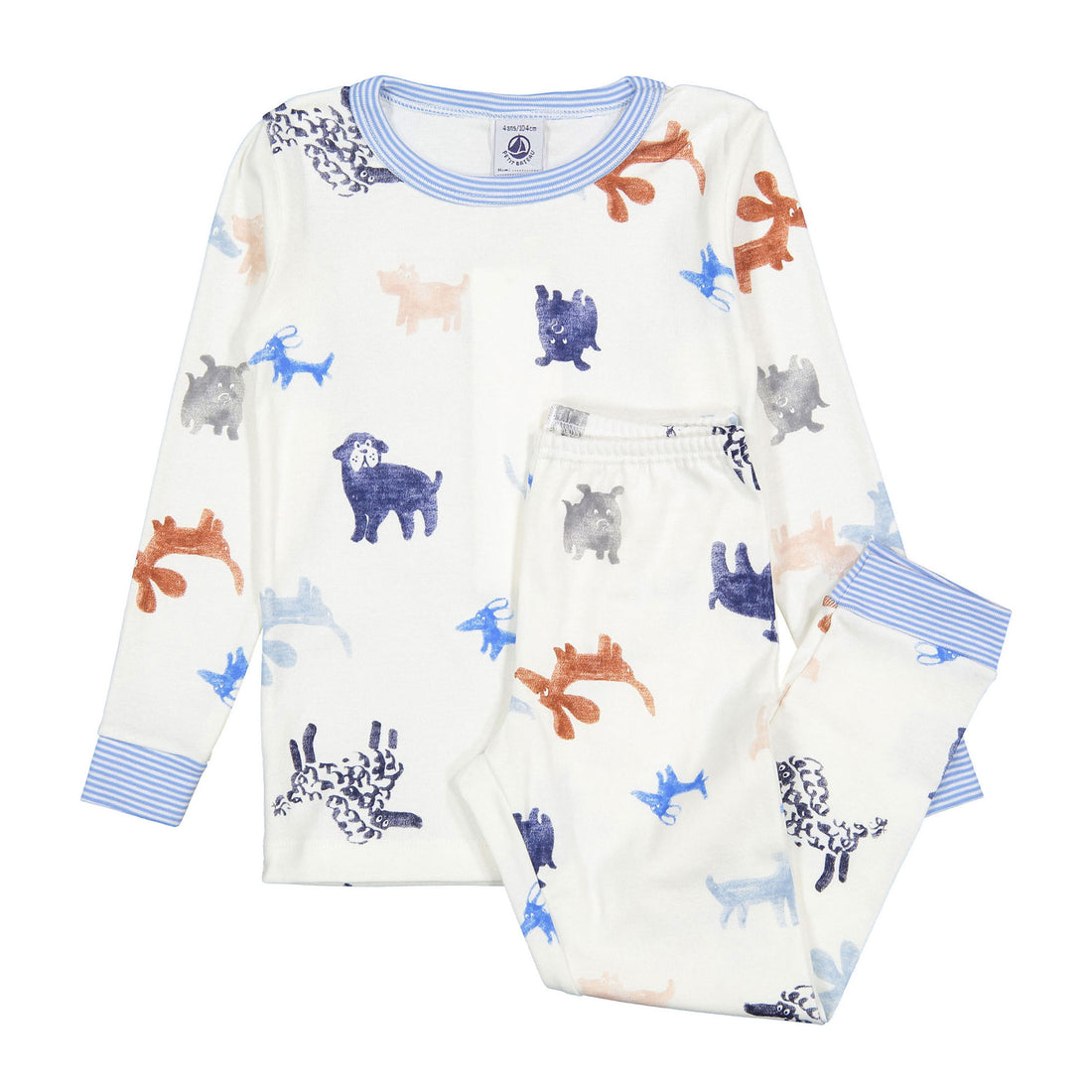 Petit Bateau White Multi Dog Pajamas