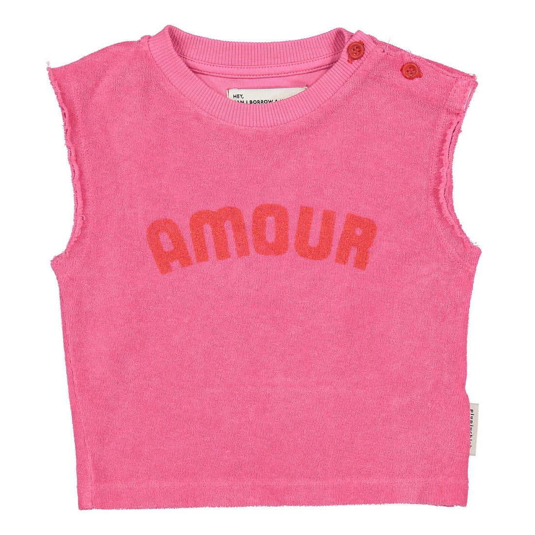 Piupiuchick Pink "Amour" Print Baby Top