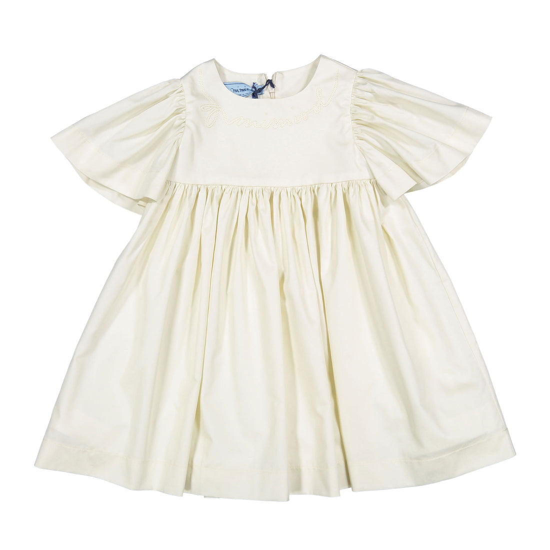 Mimisol Ecru Logo Embroidere Dress