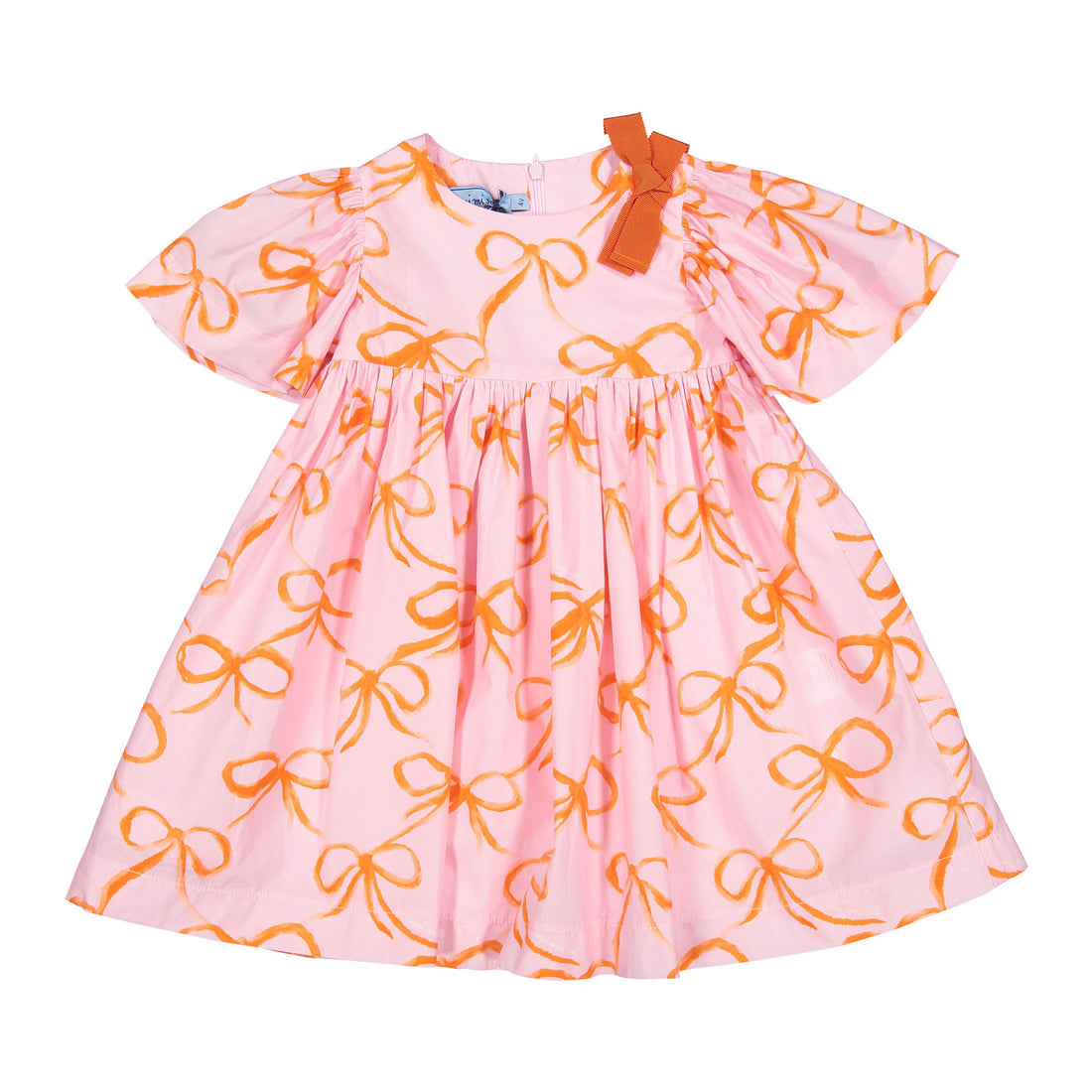 mimisol pink dress MIMISOL Spring Summer 2026 PLEATED COTTON DRESS in SALMON 12y / SALMON