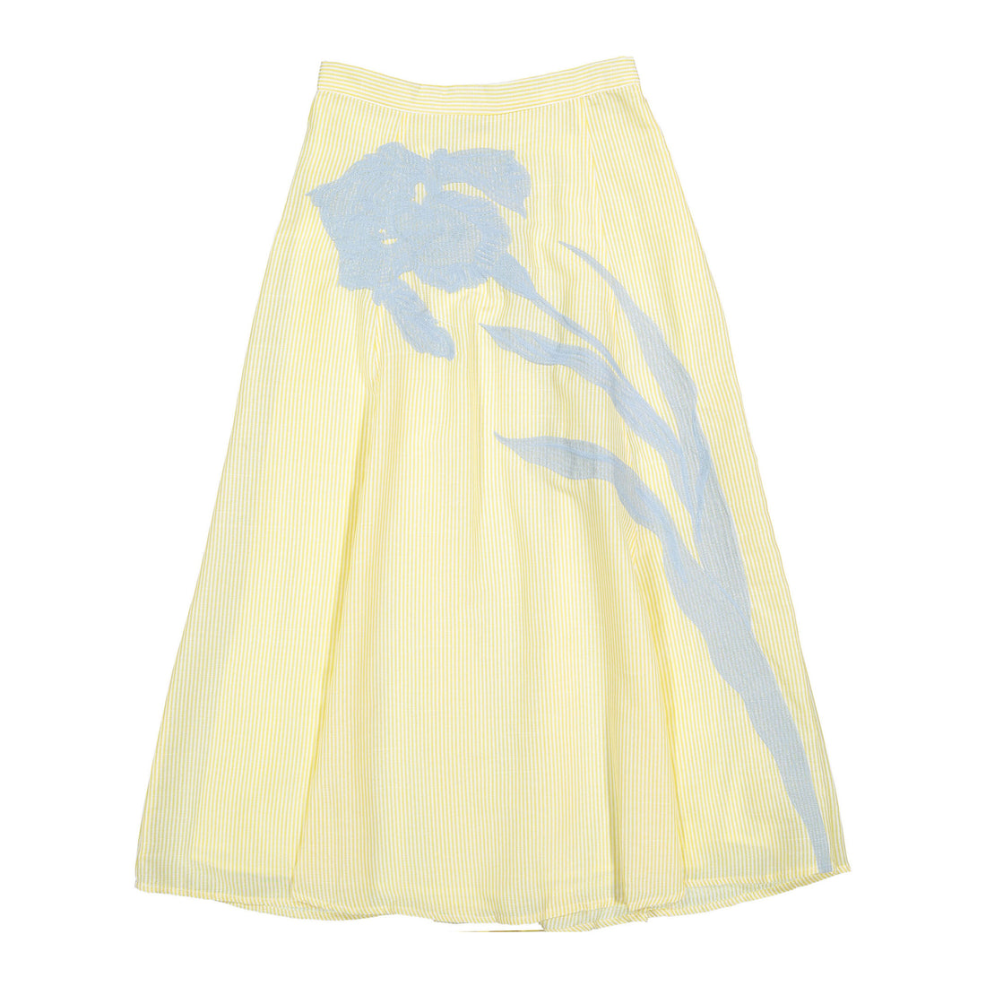 A4 Yellow Striped Flower Design Skirt
