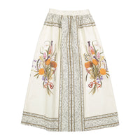 A4 Floral Border Print Skirt