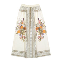A4 Floral Border Print Skirt