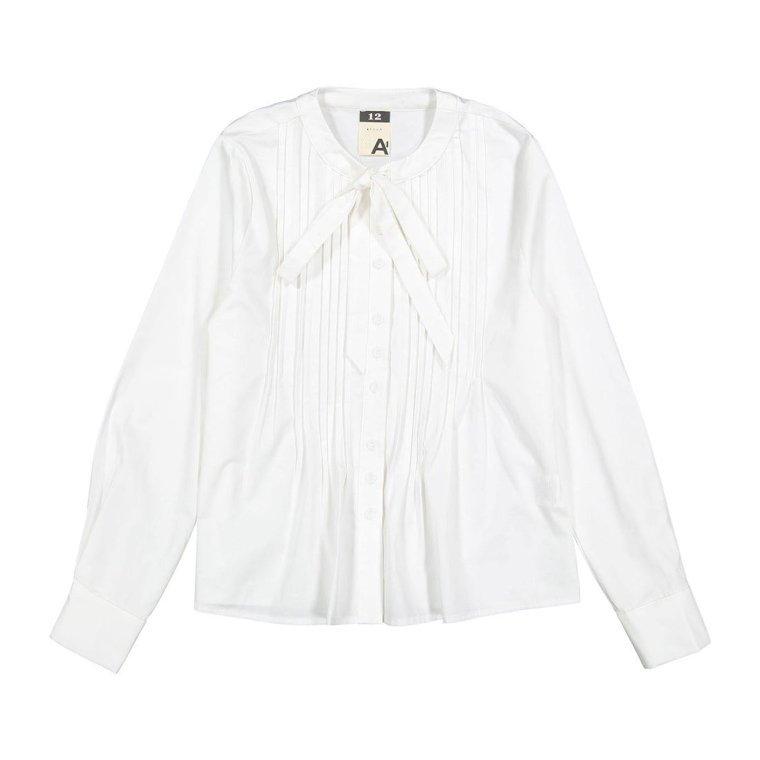 A4 White Tie Neck Blouse