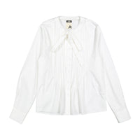 A4 White Tie Neck Blouse