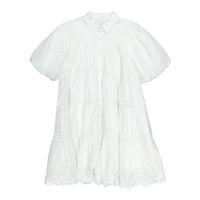 Petite Amalie  Whisper Blue Lace Hem Shirt Dress