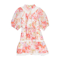 Petite Amalie  Delicate Bouquet Broderie Hem Dress