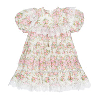 Petite Amalie  Vintage Wallpaper Lace Ruffle Dress