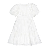 Petite Amalie  White Broderie Ruffle Dress