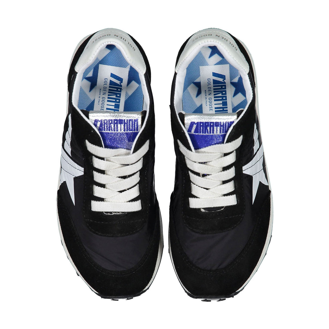 Golden Goose Black/Silver/White Running Marathon Sneaker