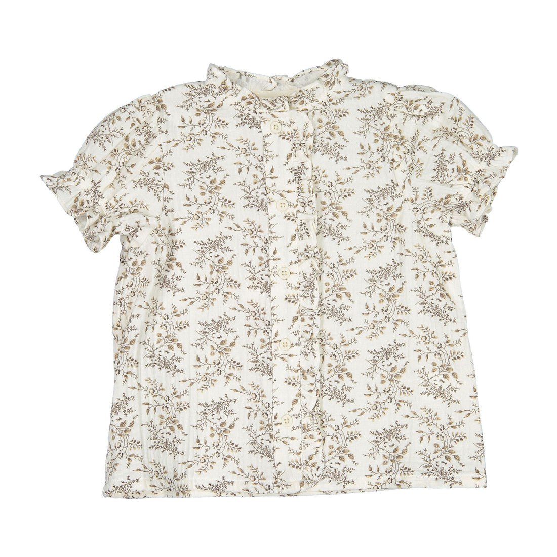 Coco Blanc Floral Short Sleeve Blouse