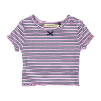 The New Society  Pink Lavander Mini Stripes TNS Rib Baby Tee