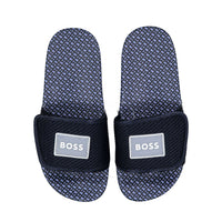 Hugo Boss Navy Textile Slides