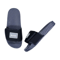 Hugo Boss Navy Textile Slides
