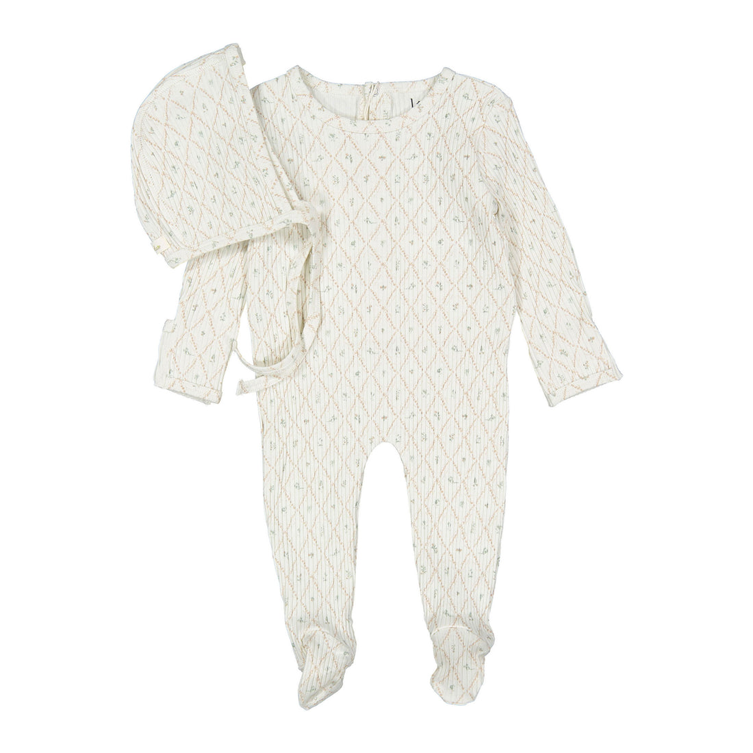 Ladida Layette Mauve Fairytale Romper + Bonnet
