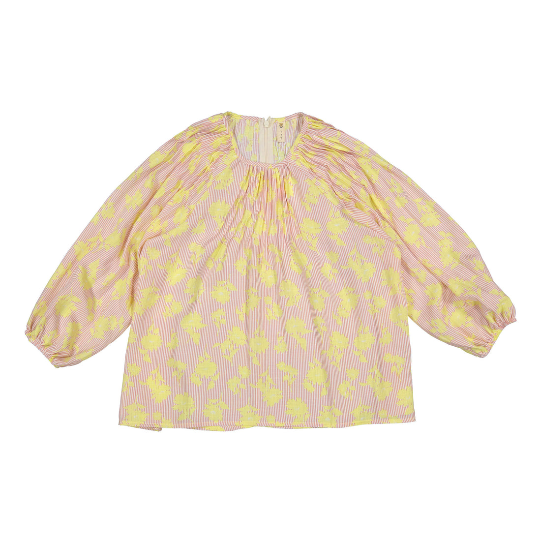 Ava and Lu Stripe Flower Design Blouse