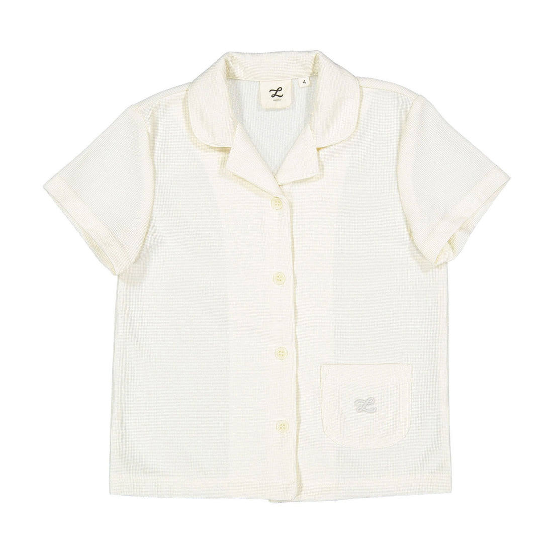 L by Ladida Cream Waffle Grandpa Shirt