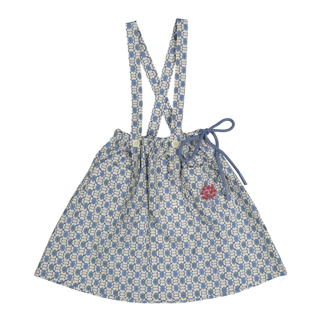 L by Ladida Blue Geo Suspender Pocket Skirt
