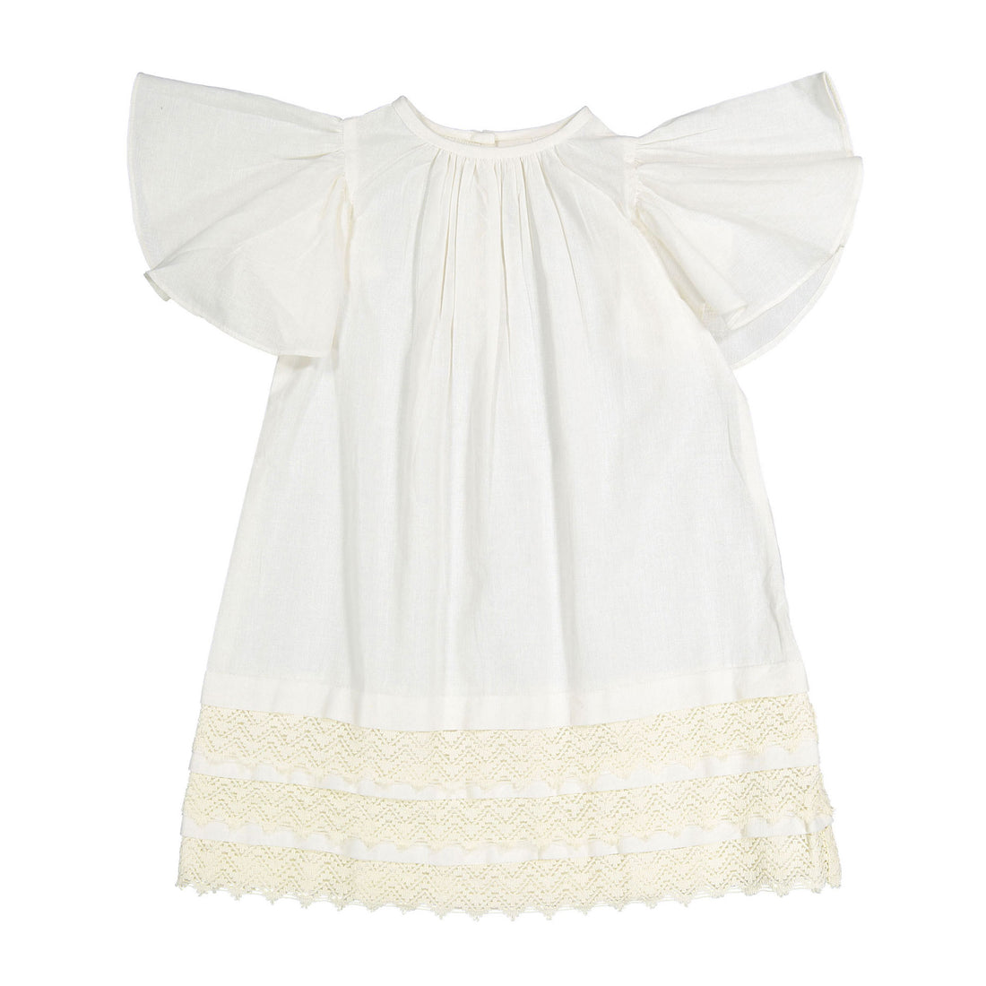 Yo Baby Off-White Gathered Dress