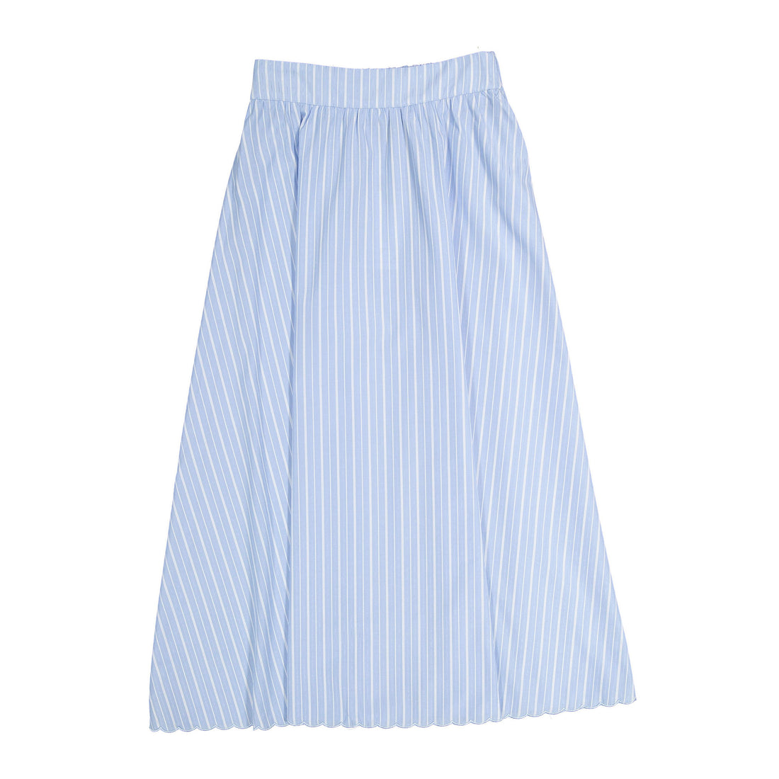 Ava and Lu Blue Pinstripe Scallop Skirt