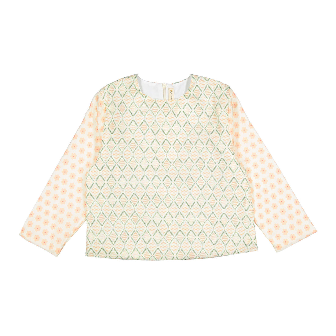 Ava and Lu Coral Diamond Printed Blouse