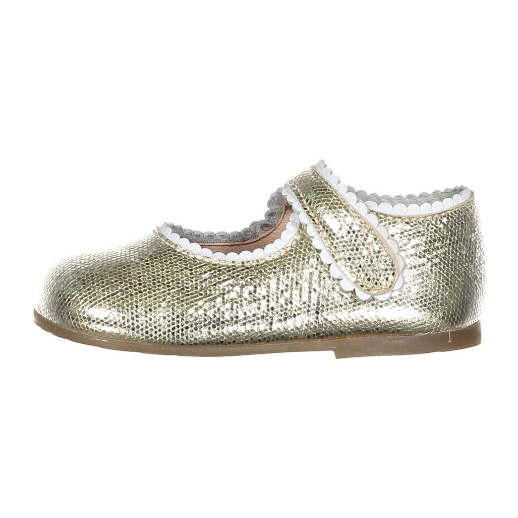 Papanatas Gold Trim Baby Mary Janes