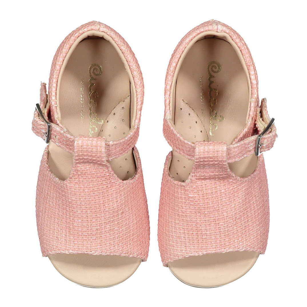 Papanatas Rose Tweed Open Toe Baby Sandal