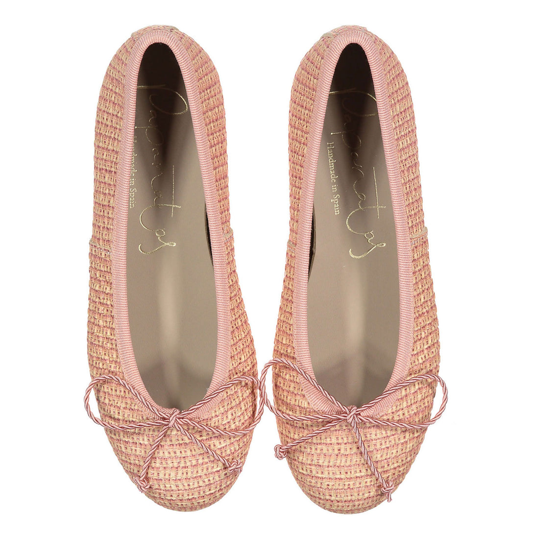Papanatas Salmon Tweed Ballet Flat
