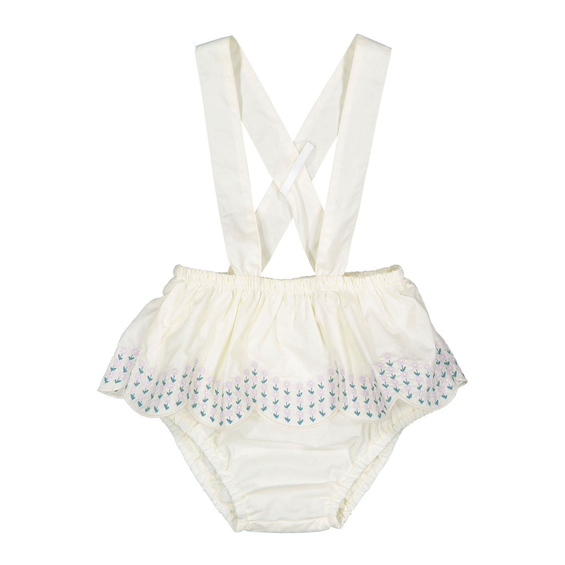 L by Ladida Cream Embriodered Overall Tiered Bloomer