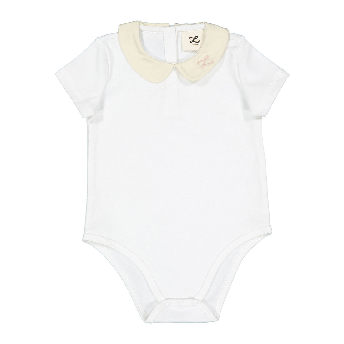 L by Ladida Cream Round Collar Onesie