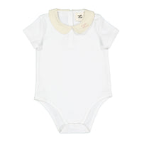 L by Ladida Cream Round Collar Onesie
