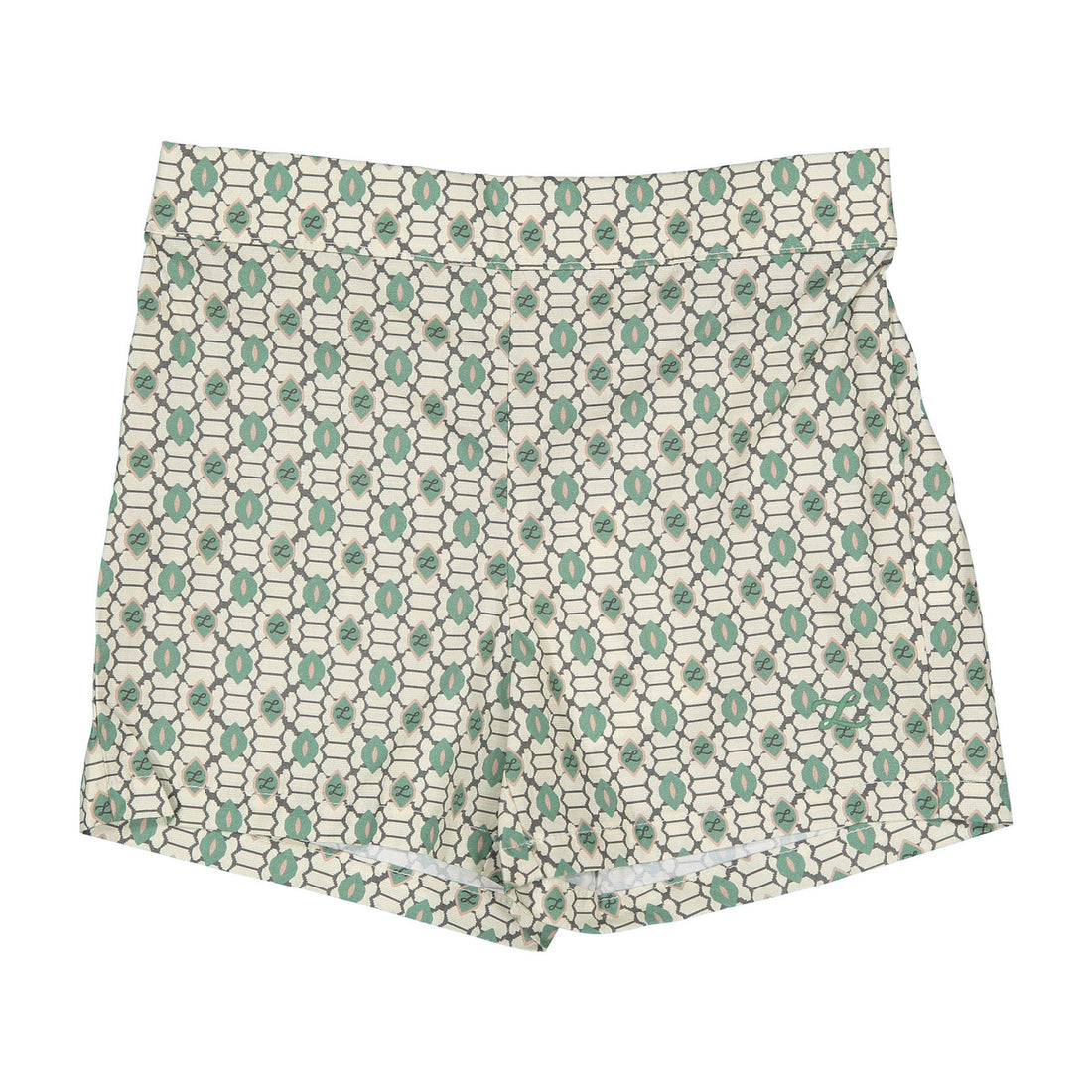 L by Ladida Green Geo Shorts