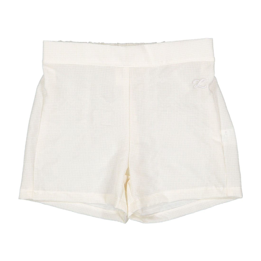 L by Ladida Cream Gingham Shorts
