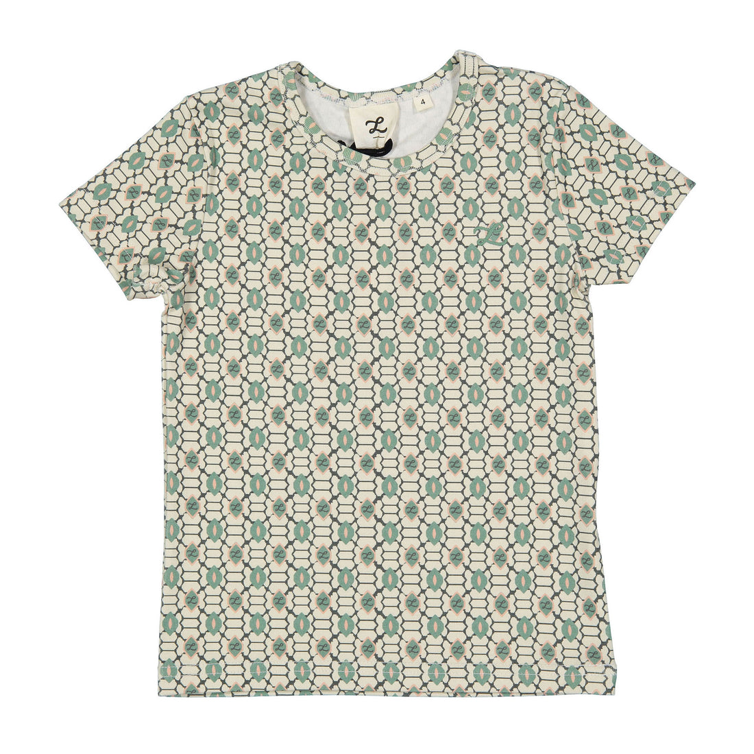 L by Ladida Green Geo Short Sleeve Tee