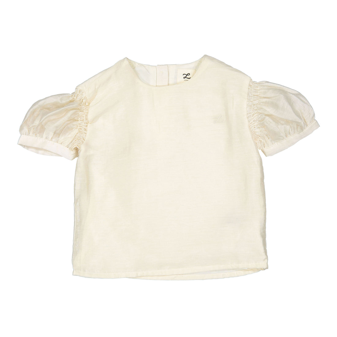 L by Ladida Cream Short Sleeve Puff Blouse