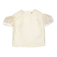 L by Ladida Cream Short Sleeve Puff Blouse