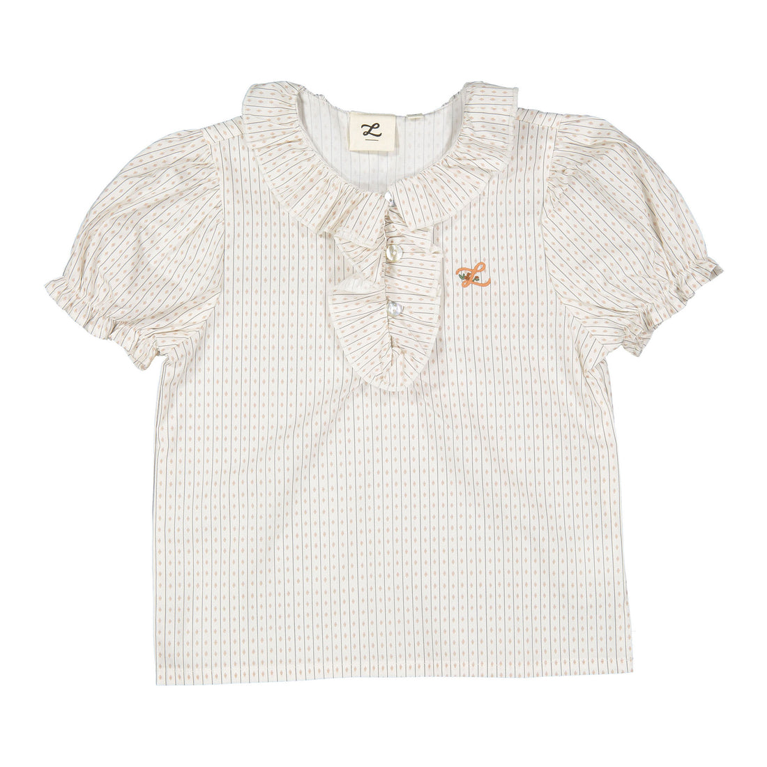 L by Ladida Diamond Stripe Short Sleeve Blouse