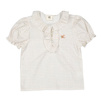 L by Ladida Diamond Stripe Short Sleeve Blouse