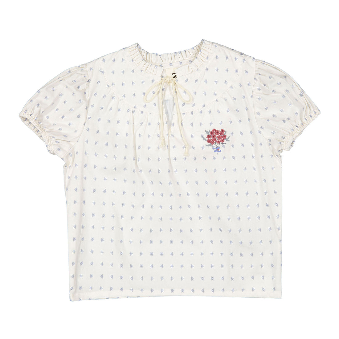 L by Ladida Tic Tac Short Sleeve Blouse