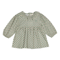 L by Ladida Green Geo 3/4 Bubble Sleeve Blouse