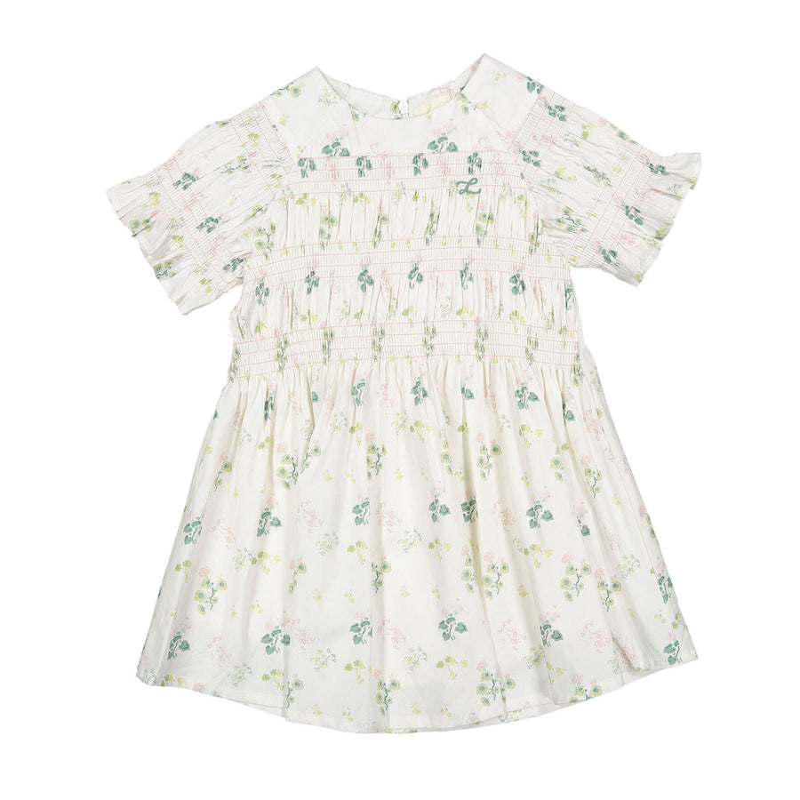 L by Ladida Geranium Smocked Short Sleeve Dress L by Ladida Geranium Smocked Short Sleeve Dress