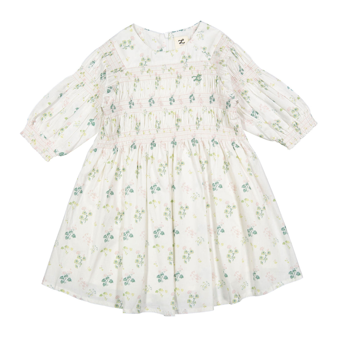 L by Ladida Geranium Smocked 3/4 Sleeve Dress