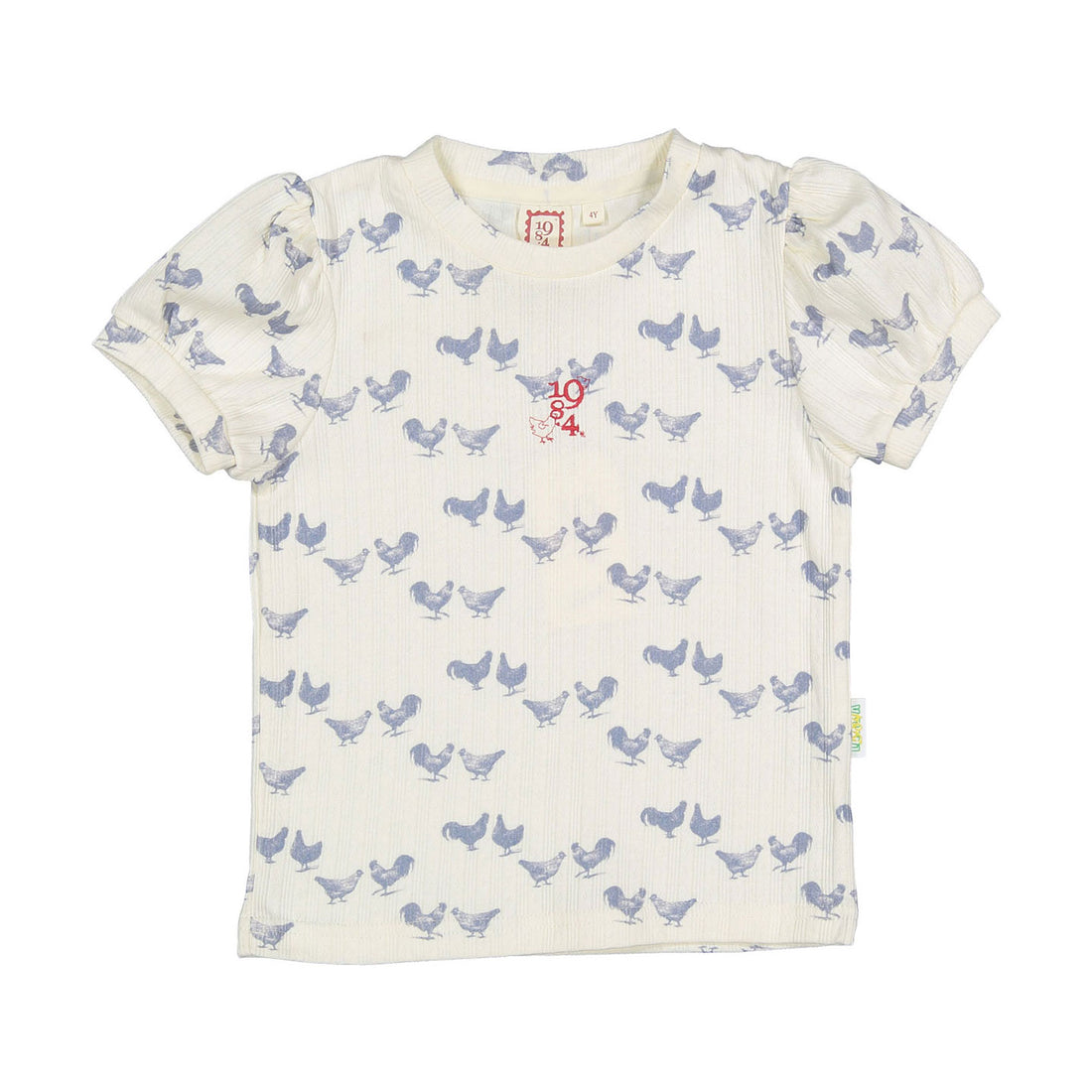 1984 Chicken Print S/S Puff Sleeve Tee