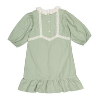 1984 Sage Rose Embroidered 3/4 Sleeve Dress